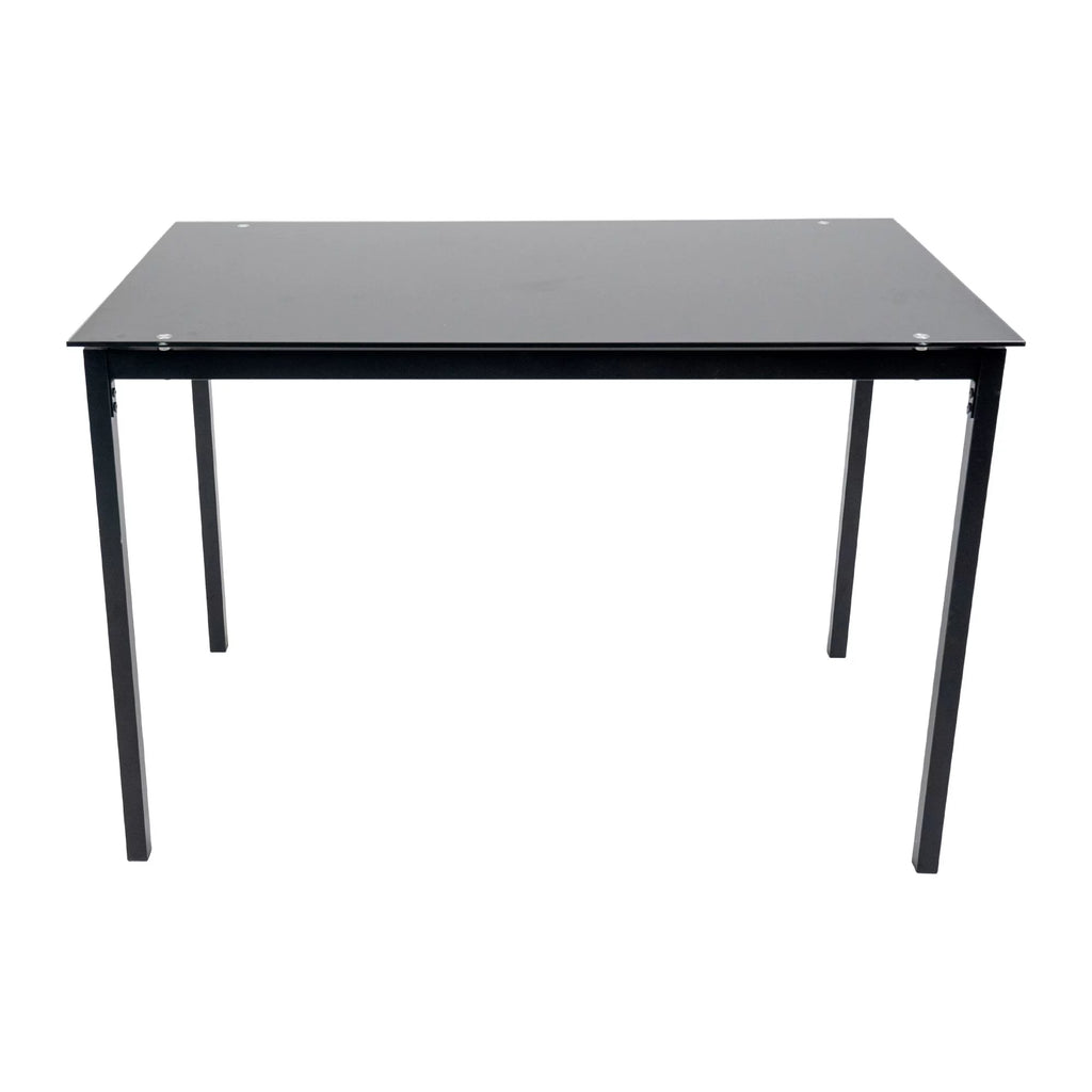 5 Piece Black Dining Table Set with 4 Upholstered Chairs Z930631