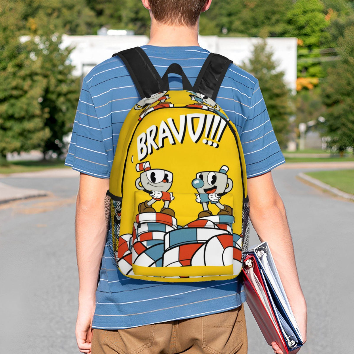 Cuphead Brother Mugman Backpack Laptop Daypack Travel Bags R820898