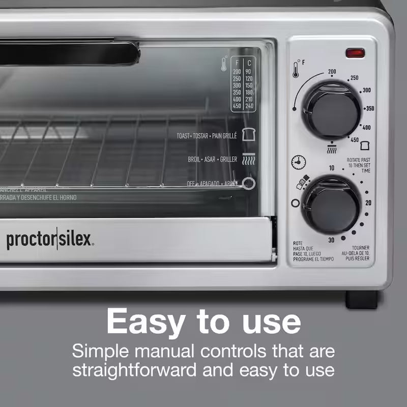 1100-Watt 4-Slice Black Toaster Oven Broiler E313