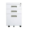 White Metal File Cabinet with Keys Y59791