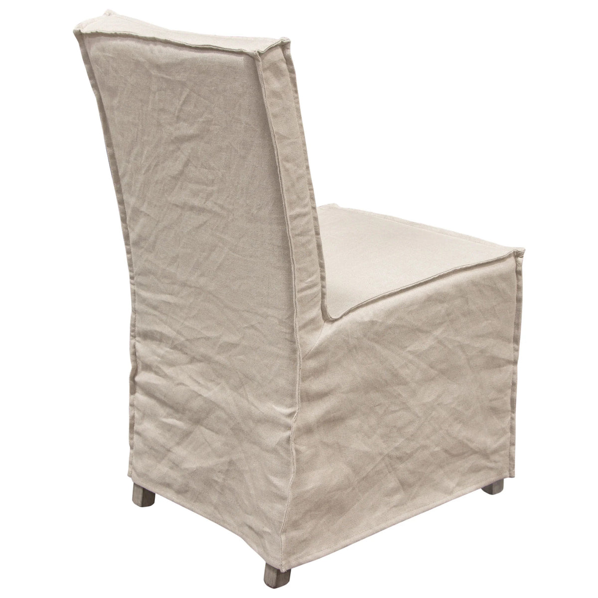 Sand Linen Dining Chairs with Wood Legs, Pack of 2 H99422