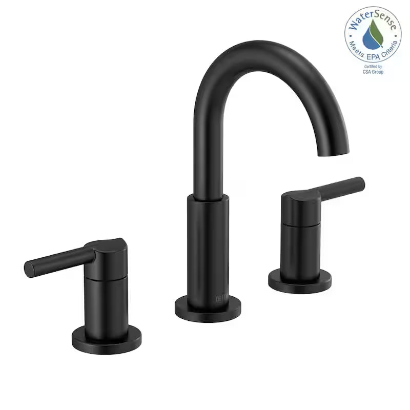 Widespread 2-Handle Bathroom Faucet in Matte Black S8749