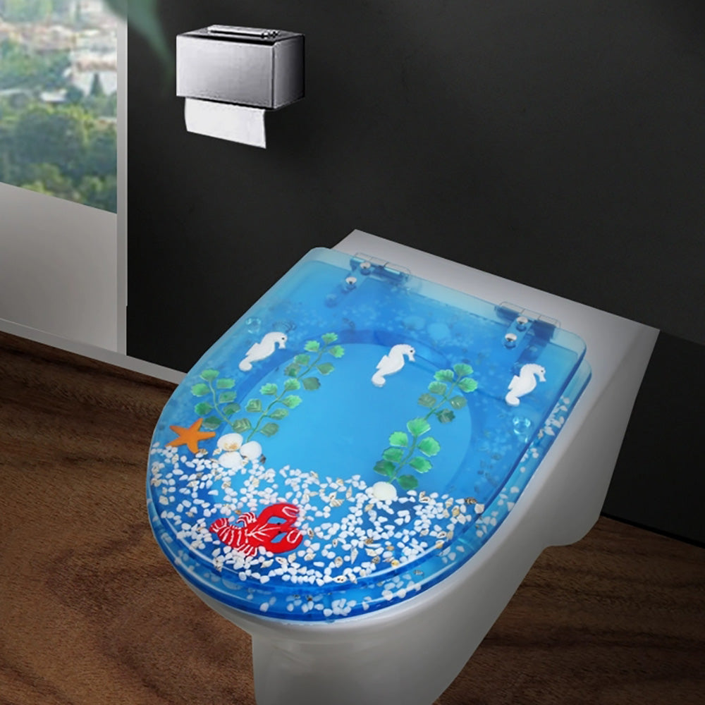 Elongated Resin Toilet Seat with Silent Close Hinges L70820