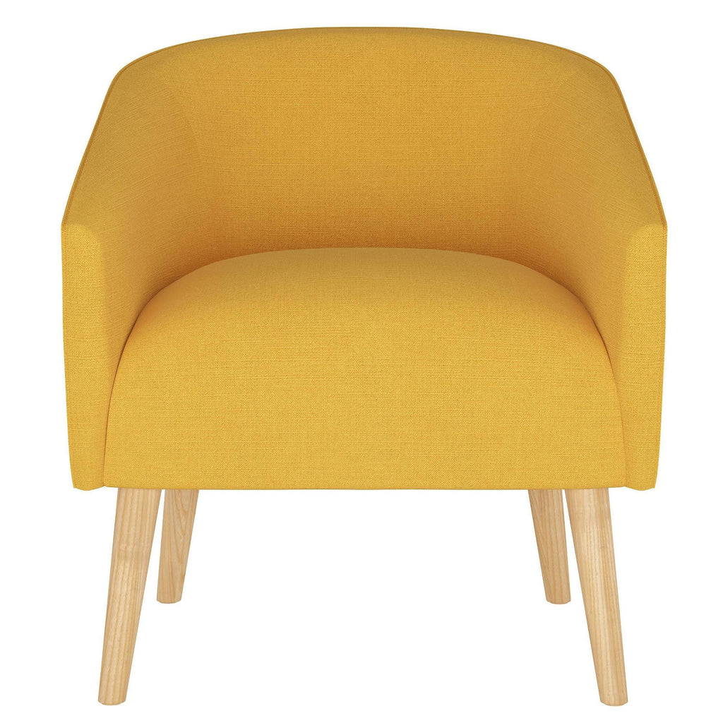 French Yellow Linen Arm Chair G80466