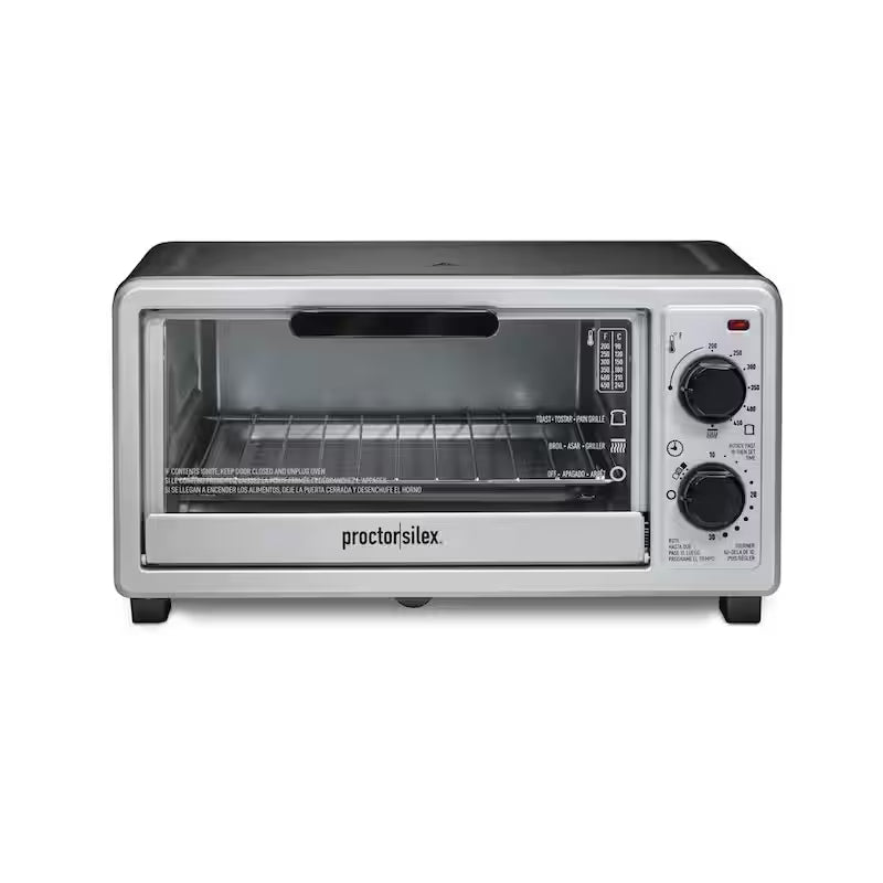 1100-Watt 4-Slice Black Toaster Oven Broiler E313