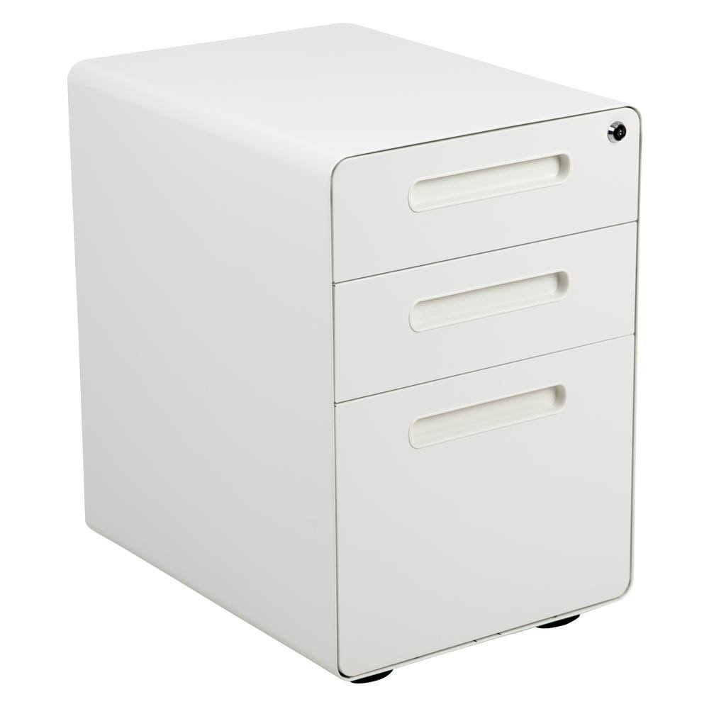 White 3 Drawer Filing Cabinet T6737