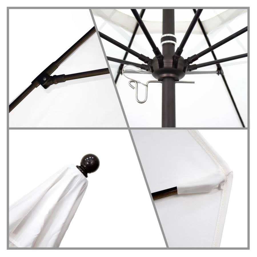 7.5& Fiberglass Market Umbrella White Bronze Olefin S17746