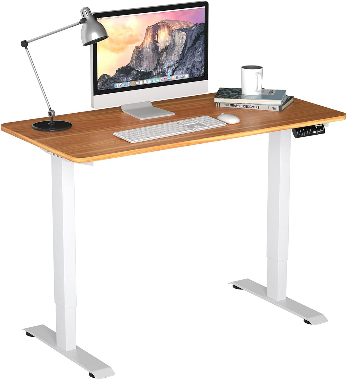 Electric Standing Desk with LED Memory Controller (Coffee) H5592