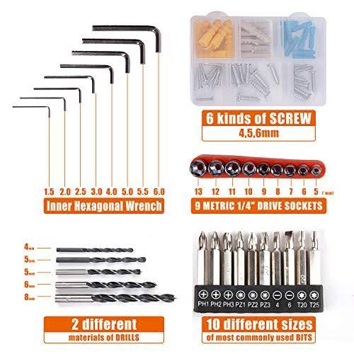 16.8V Cordless Drill with 91 Piece Tool Set and Plastic Toolbox E55480