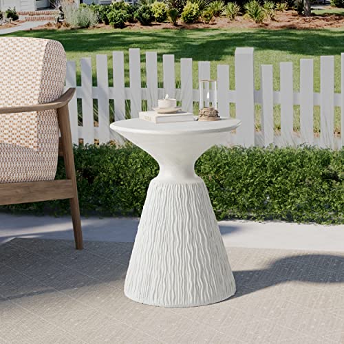 Concrete Outdoor Side Table with Pedestal Base Z2239