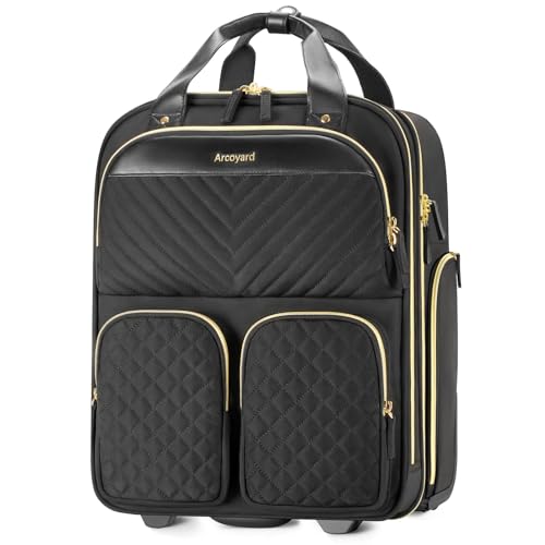 Black Gold Carry On Rolling Suitcase F7838
