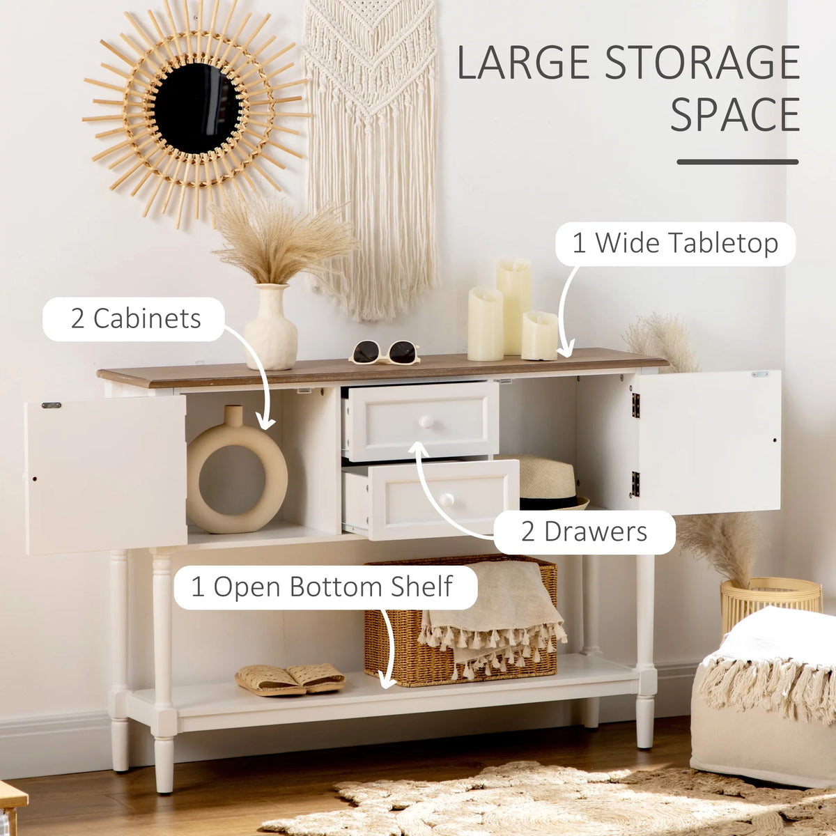 White Console Table with 2 Drawers M530