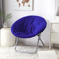 Navy Faux Fur Saucer Chair V500342