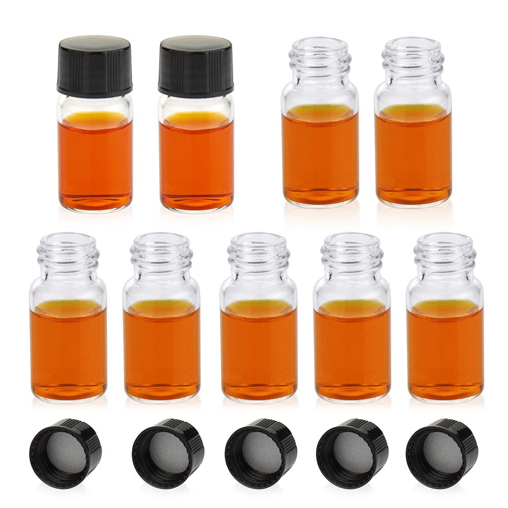 Clear Glass Sample Vial 5ml 15-425 Screw Cap Pack of 100 Y649
