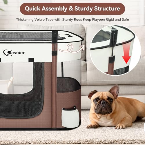 Foldable Dog Playpen with Carrying Case Q54229