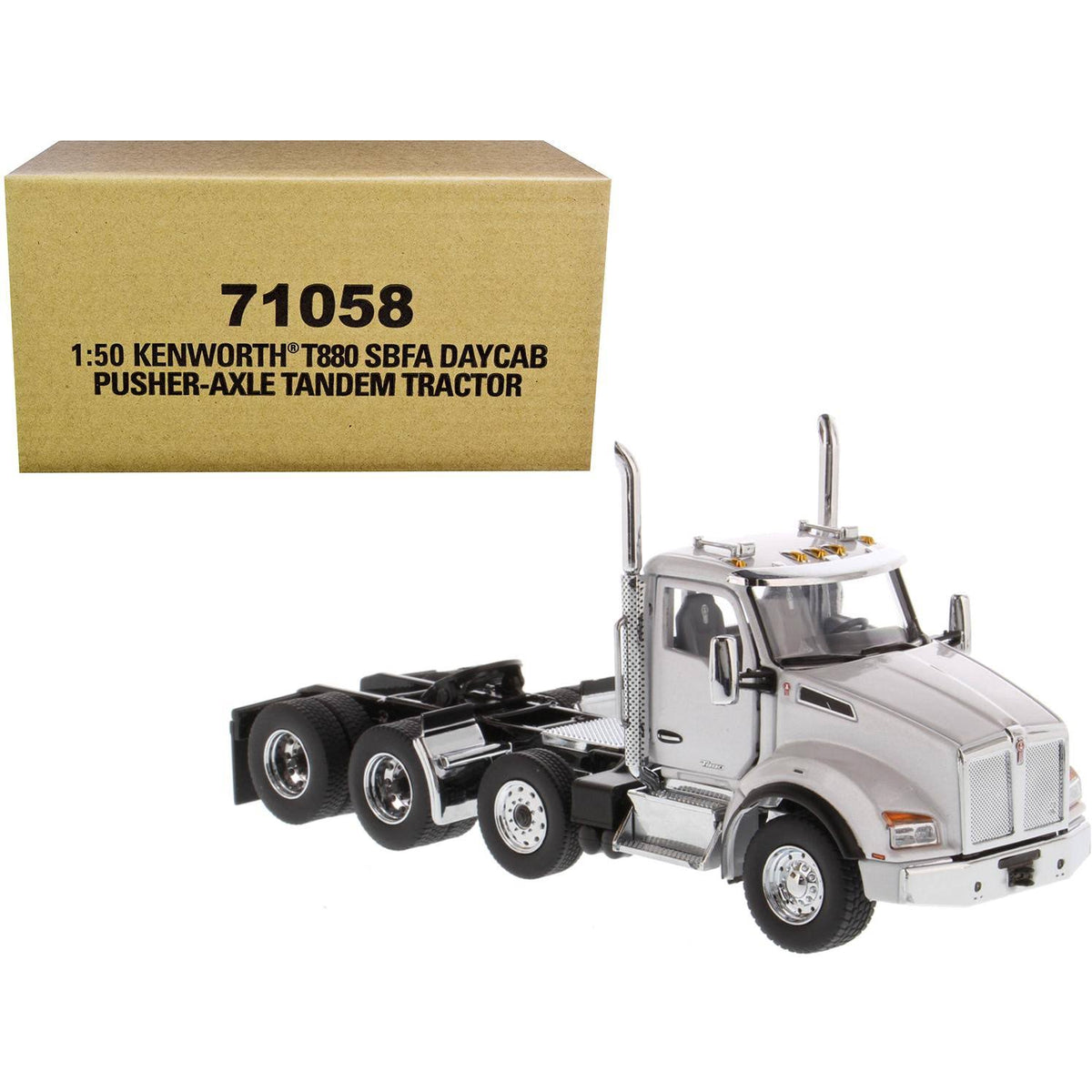 White Metallic 1/50 Diecast Truck Tractor Model C729