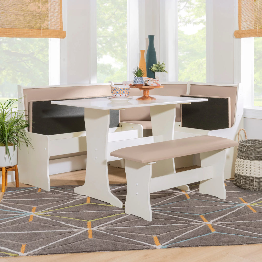 Tan Dining Table and Bench Set with Storage H53872