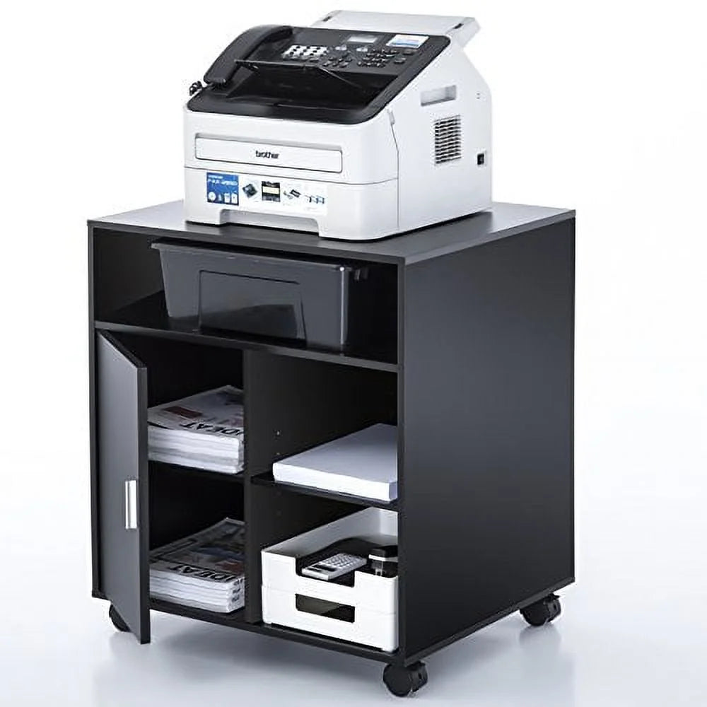 Black Mobile File Cabinet with Storage N4067