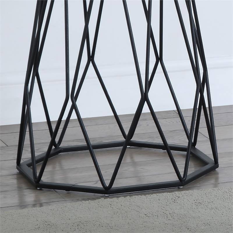 Black Glass Top End Table F97995