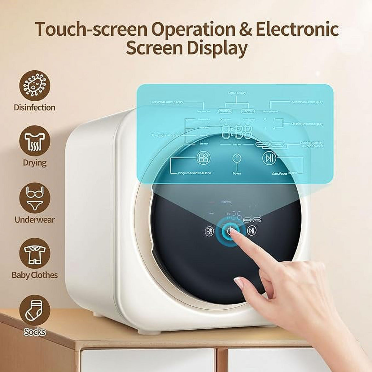 2 In 1 Mini Portable Cloth Washer And Dryer Combo, 3.5 L SS Washing Machine E459
