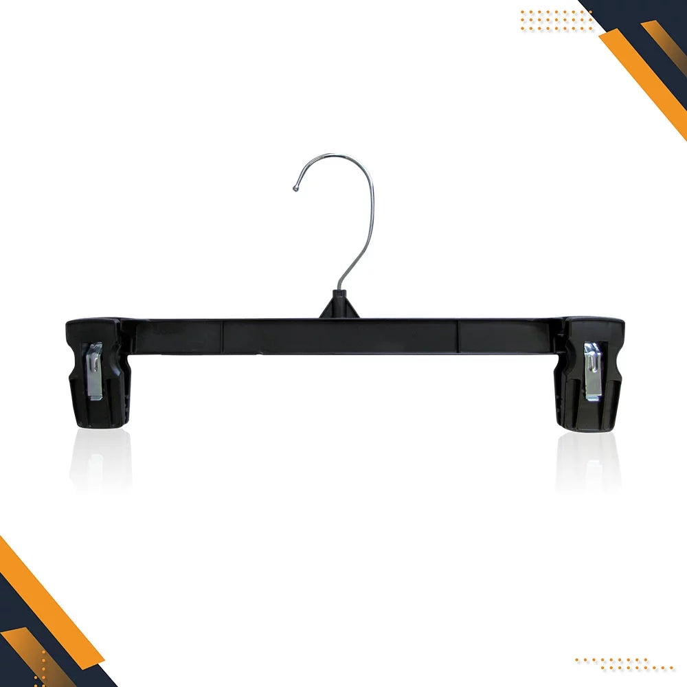 Black Heavy Duty Plastic Pants & Skirt Hangers with Clips, 50 Pack Y41232