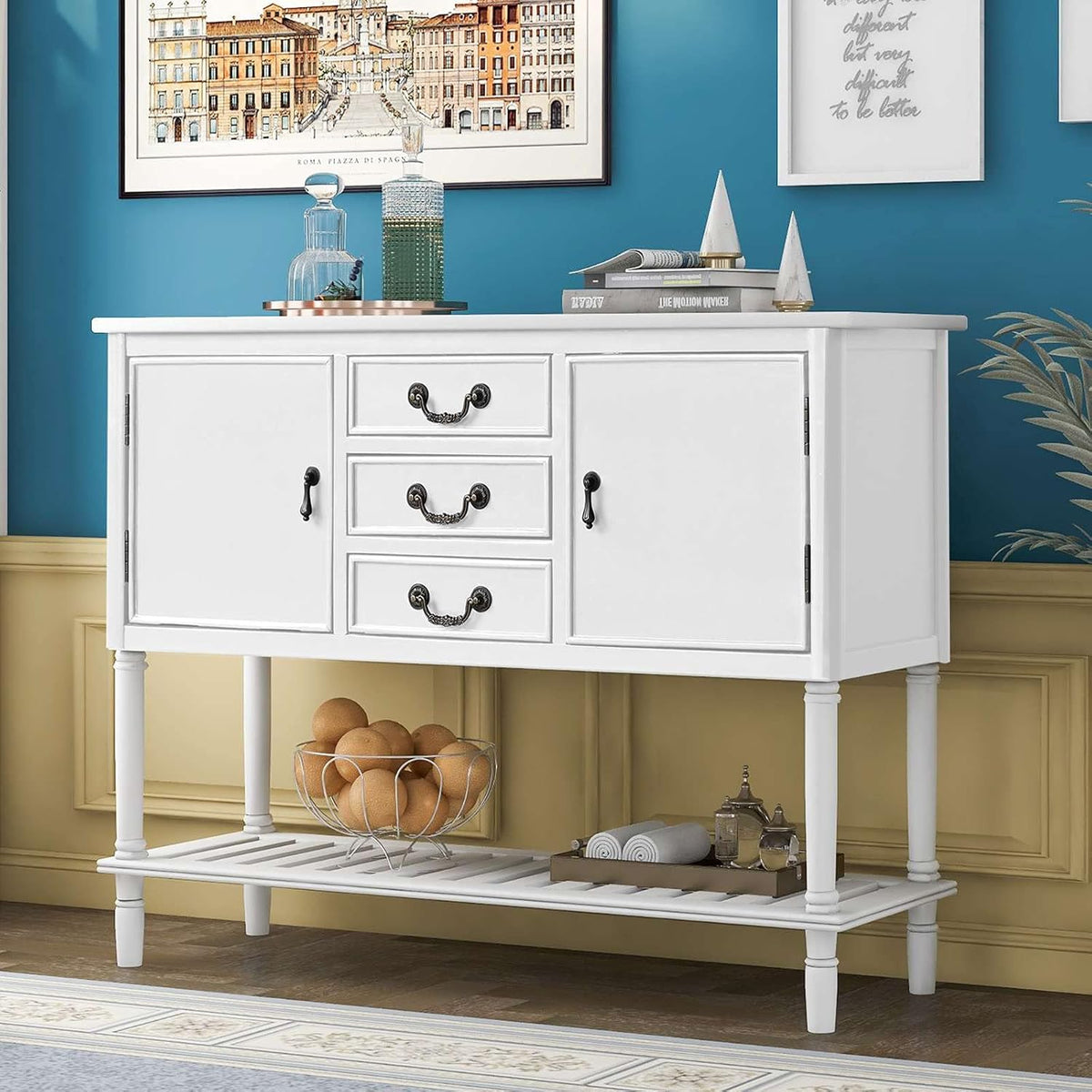 Console Table with 2 Cabinets and 3 Storage Drawers F921809