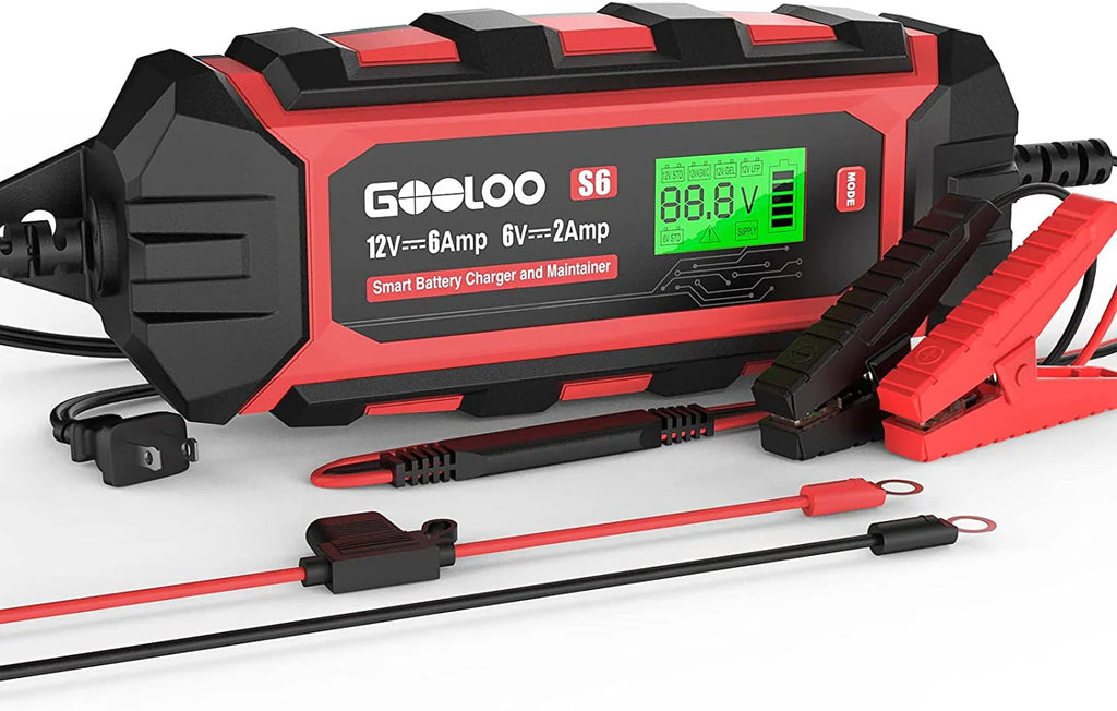 6 Amp 6V 12V Smart Trickle Battery Charger with LCD Display I128753