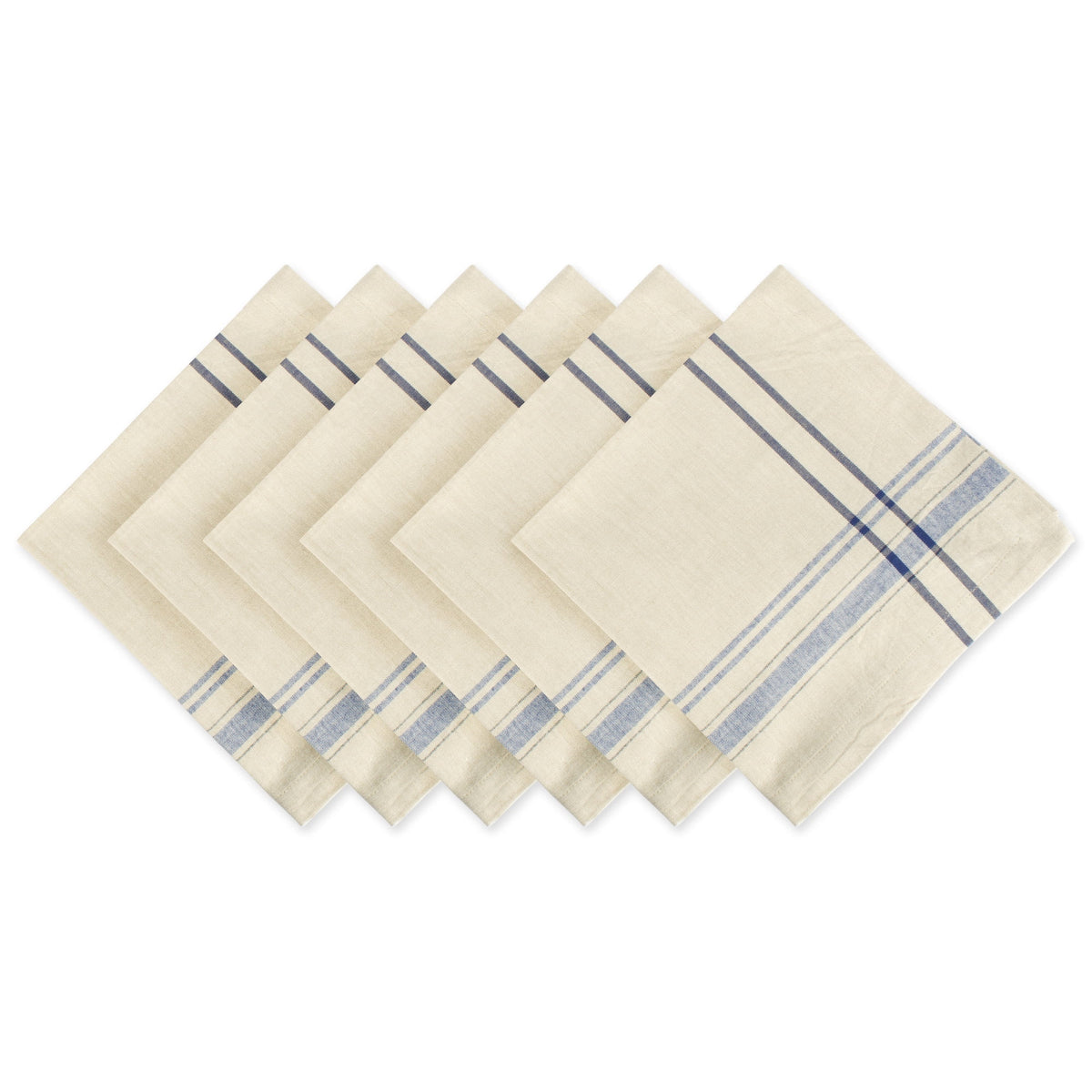 Set of 6 Blue Striped Napkins K1093