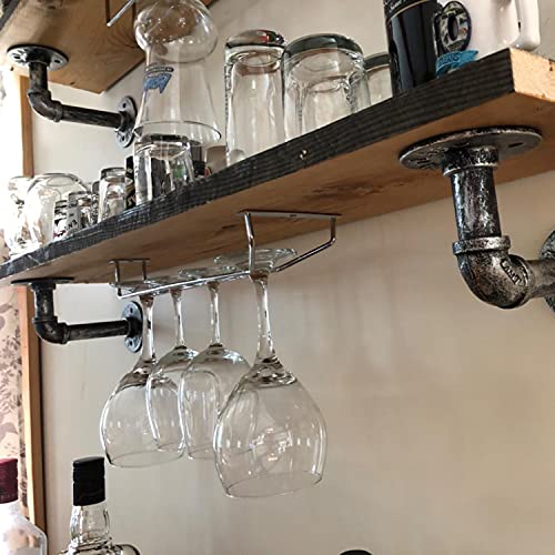 Black Stainless Steel Under Cabinet Wine Glass Rack Set of 4 C511