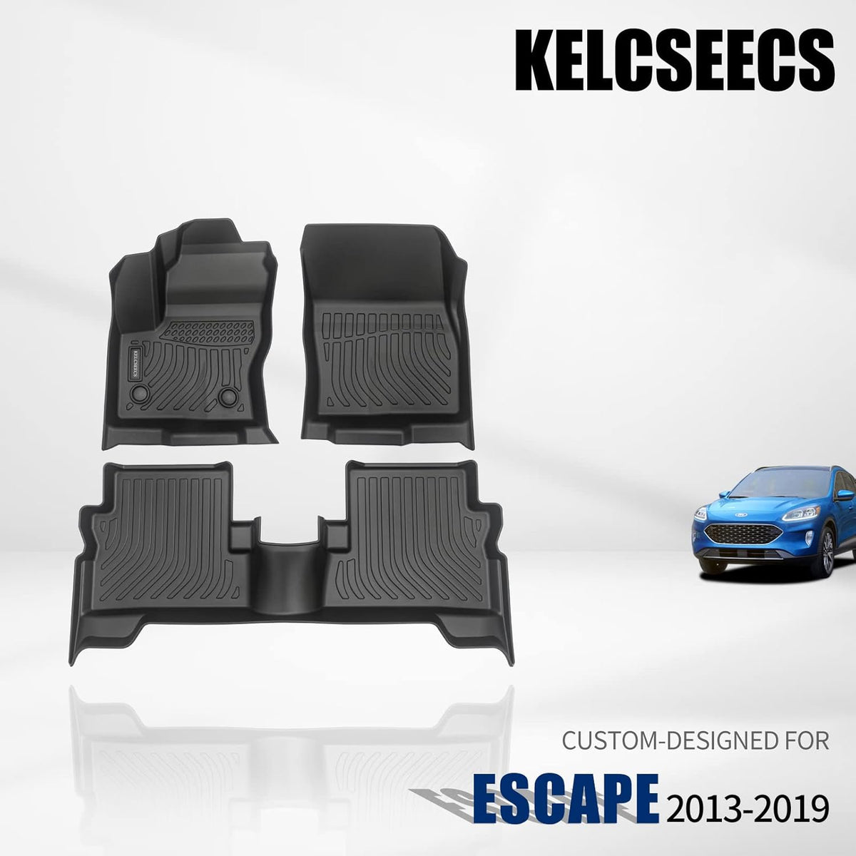 Black Waterproof Heavy Duty Car Floor Mats Full Set T446