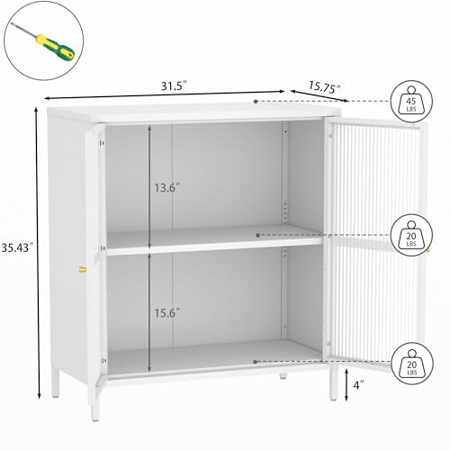 White 2 Door Steel Storage Cabinet R511