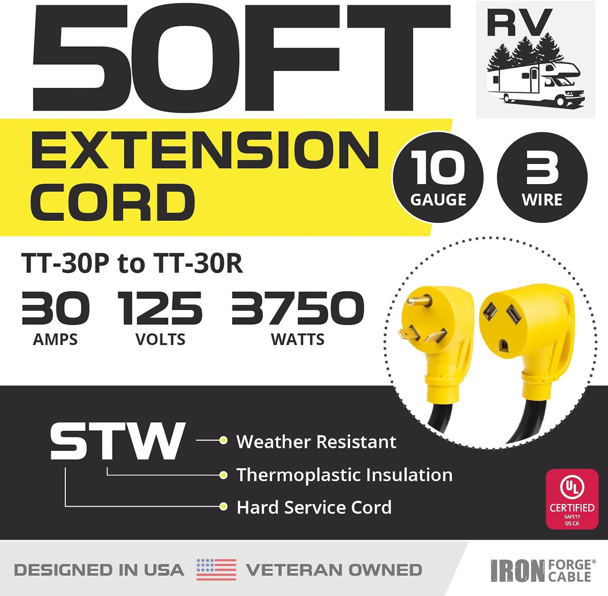 30 Amp 15 Ft RV Extension Cord A92567