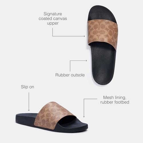 Signature Coated Canvas Pool Slide Sandal A36801