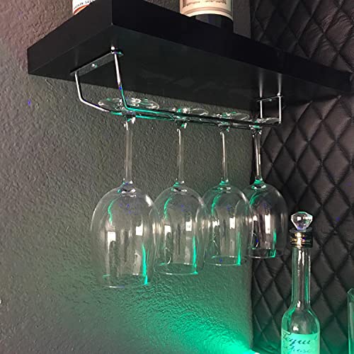 Black Stainless Steel Under Cabinet Wine Glass Rack Set of 4 C511