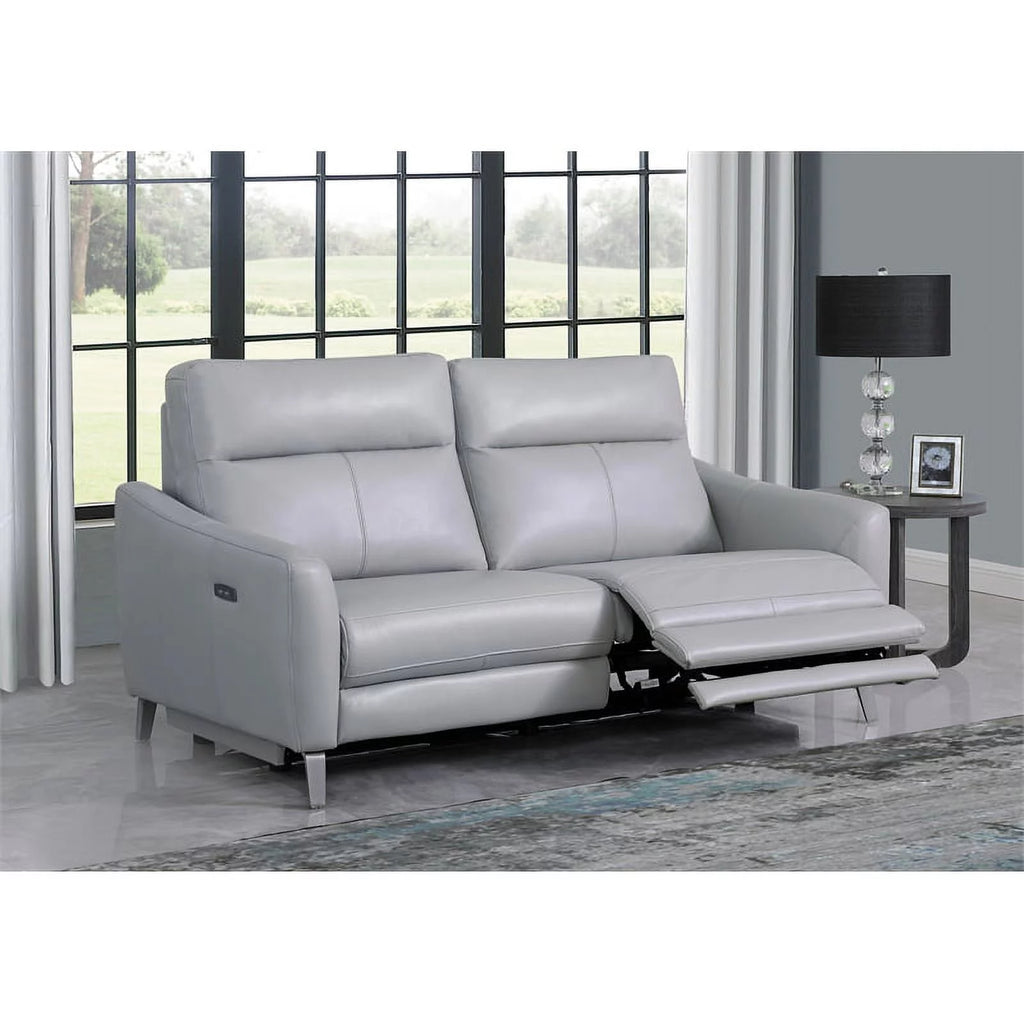Gray Faux Leather Power Sofa T18910