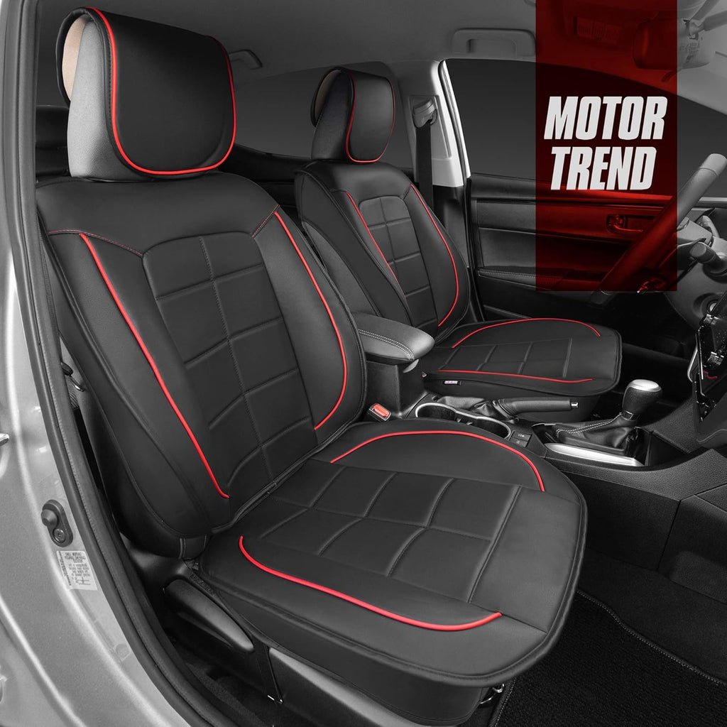 Faux Leather Car Bench Seat Cover with Two-Tone Gray Accents D8536