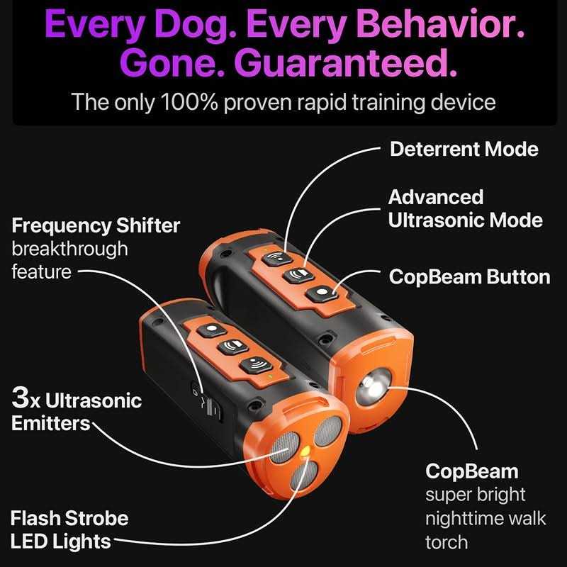 Dog Bark Deterrent Devices with 3X Sonic Emitters 50ft Range M19490