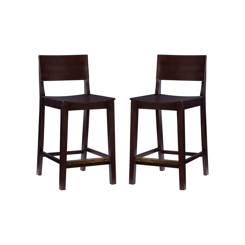 Set of Two Brown Counter Stools Y64187