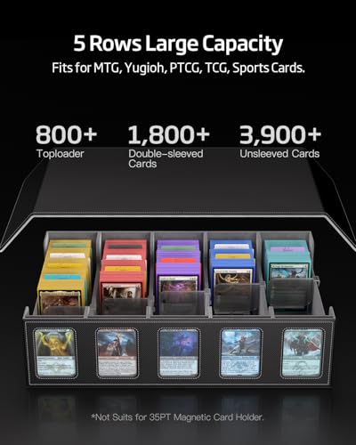 5-Row Trading Card Storage Box with Magnetic Lid W915