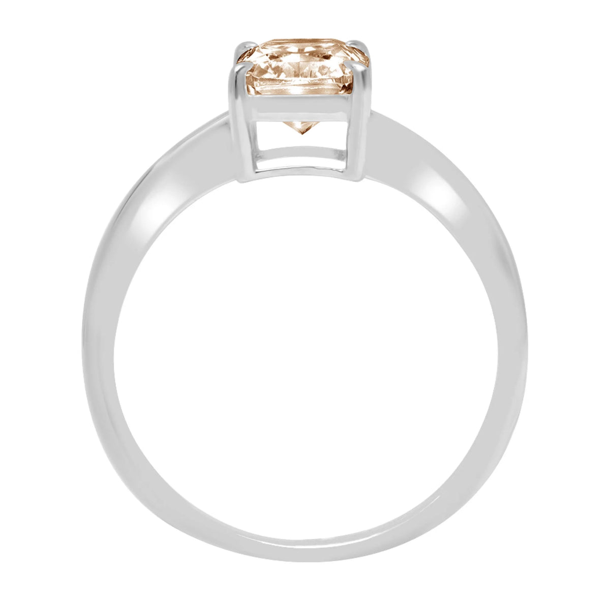 1.75ct Radiant Cut Champagne Simulated Diamond 14k White Gold Ring Size 8.25 N360456