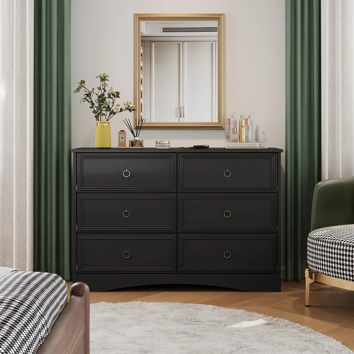 Gray 6 Drawer Wood Dresser B303901