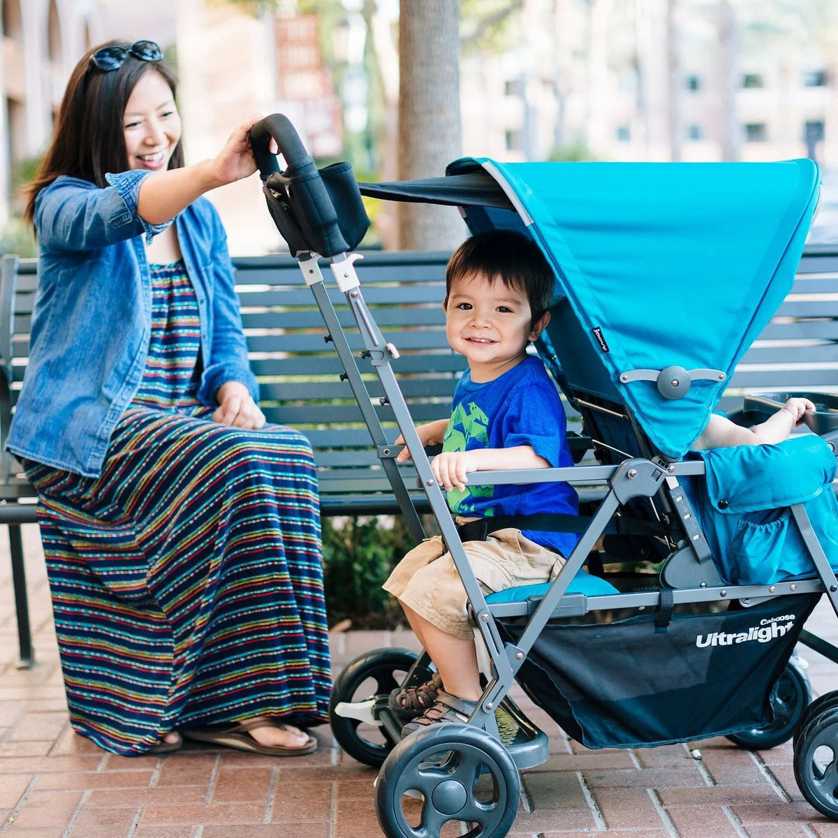 Black Stand-On Tandem Stroller U385152