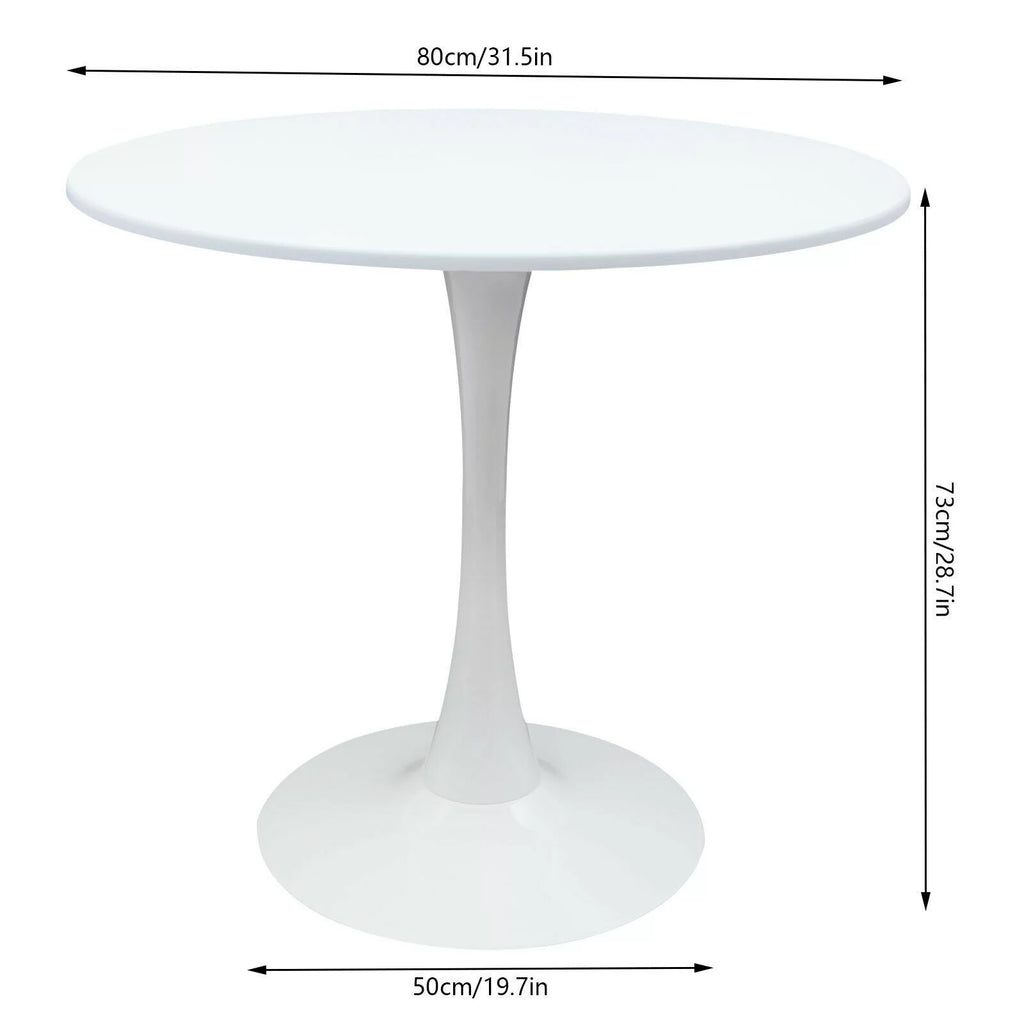 White Round Tulip Pedestal Dining Table G86106