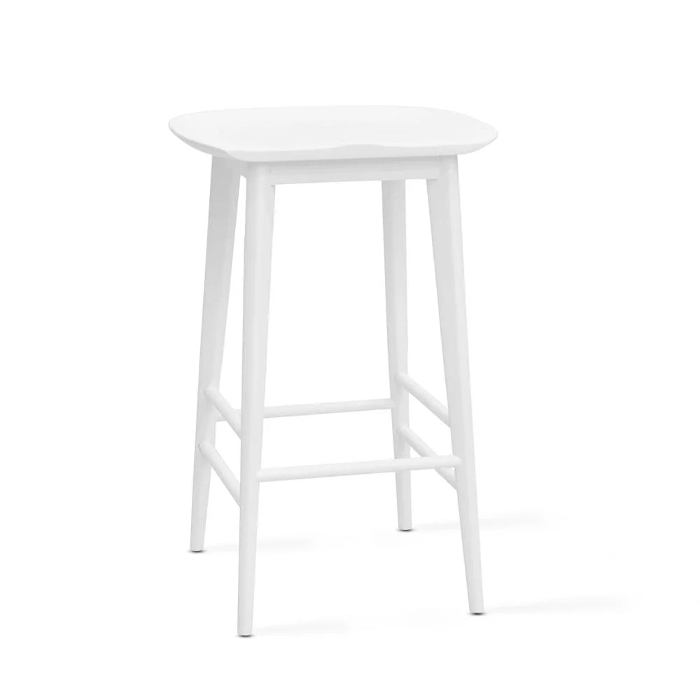 White Solid Acacia Wood Counter Stool B44532