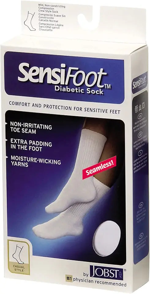 White 8-15 mmHg Closed Toe Crew Compression Socks I865073