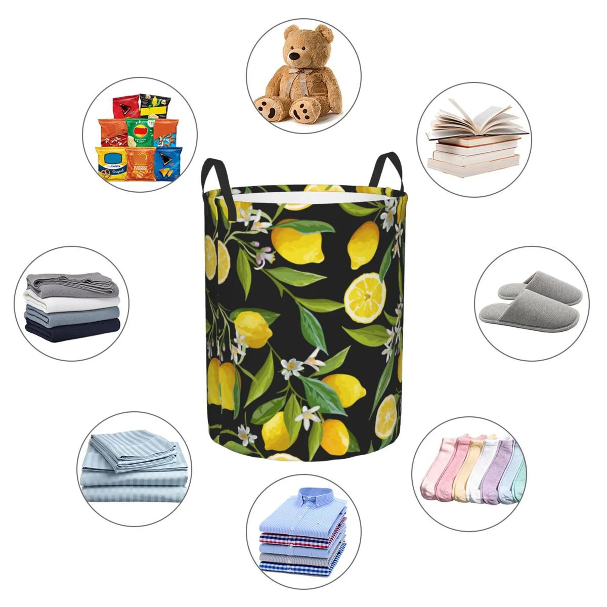 Round Laundry Hamper with Handles N540