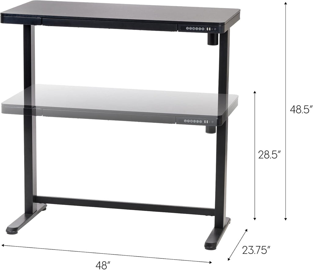 48 x 24 Inch Electric Height Adjustable Standing Desk with Drawer and USB Ports B88950