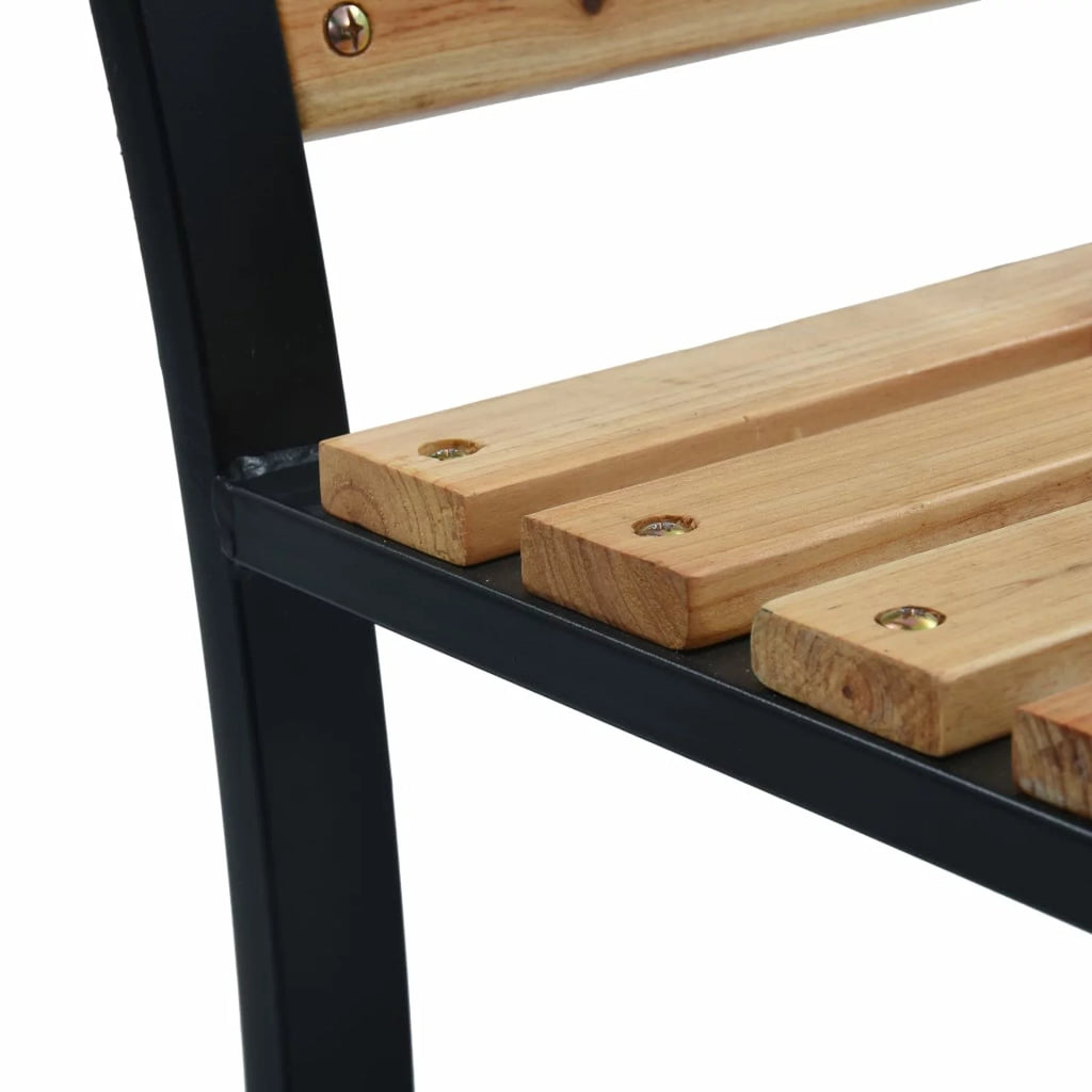 Wood and Plastic Garden Bench with Steel Frame L978