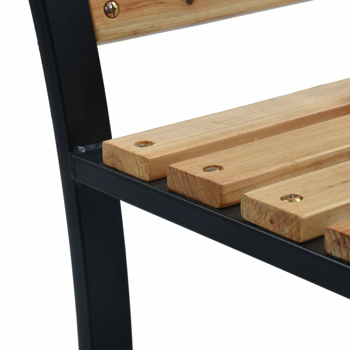 Wood and Plastic Garden Bench with Steel Frame L978