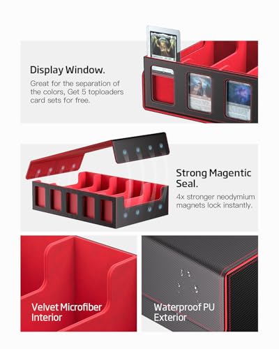 5-Row Trading Card Storage Box with Magnetic Lid W915